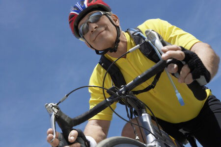 Man Enjoying a Bicycle Ride